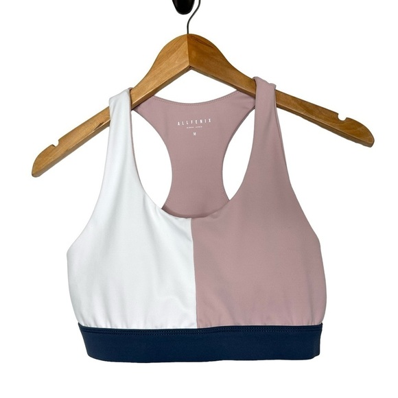 All Fenix Womens Colorblock Racerback Sports Bra Size Medium Multicolor Workout - Picture 1 of 4